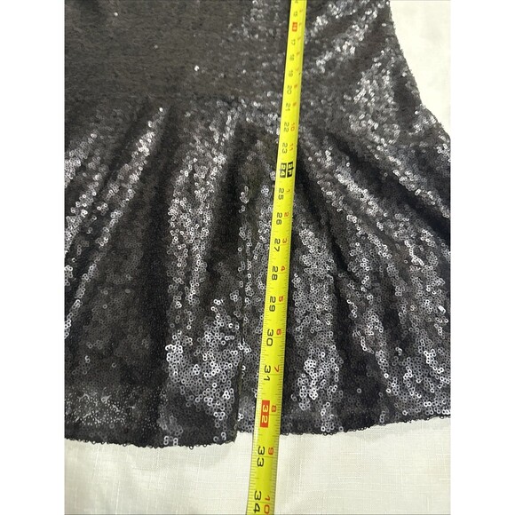 (C1) Free People black sequined mini dress, flared and lined, women's size XS - Picture 6 of 13